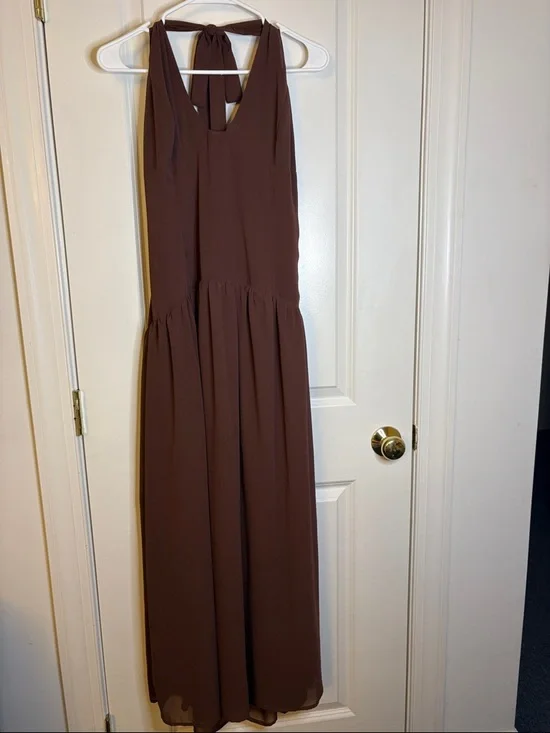 Princess Polly Brown Halter Maxi Dress - Deep Cocoa - Picture 3 of 7